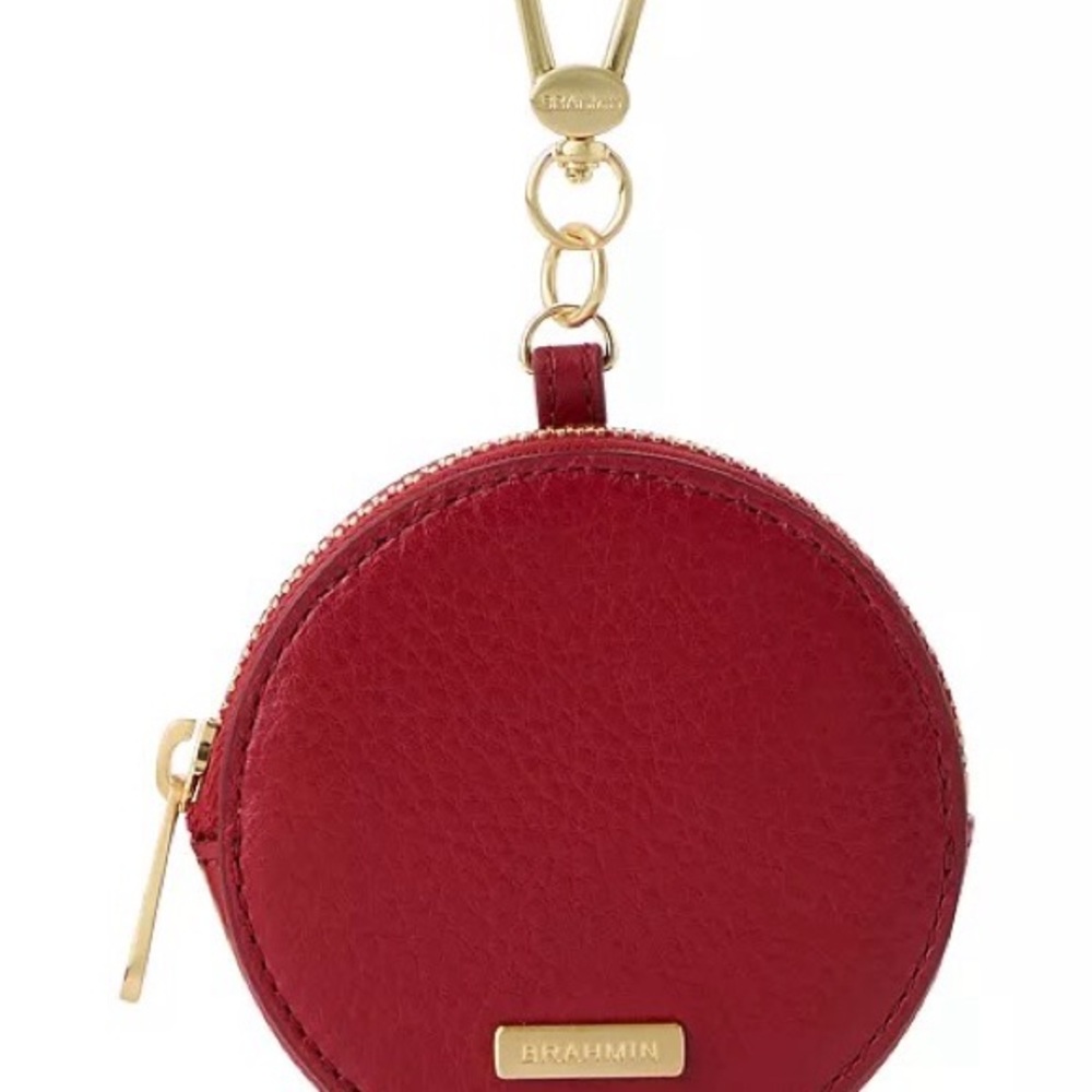Brahmin Genuine Leather Circle Coin Purse - NWT Red